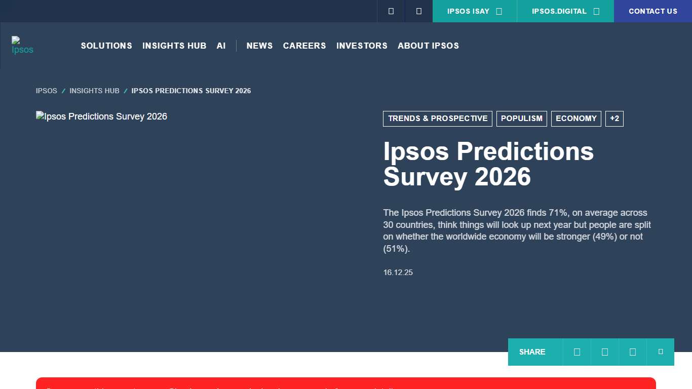 Ipsos Predictions Survey 2026 Ipsos